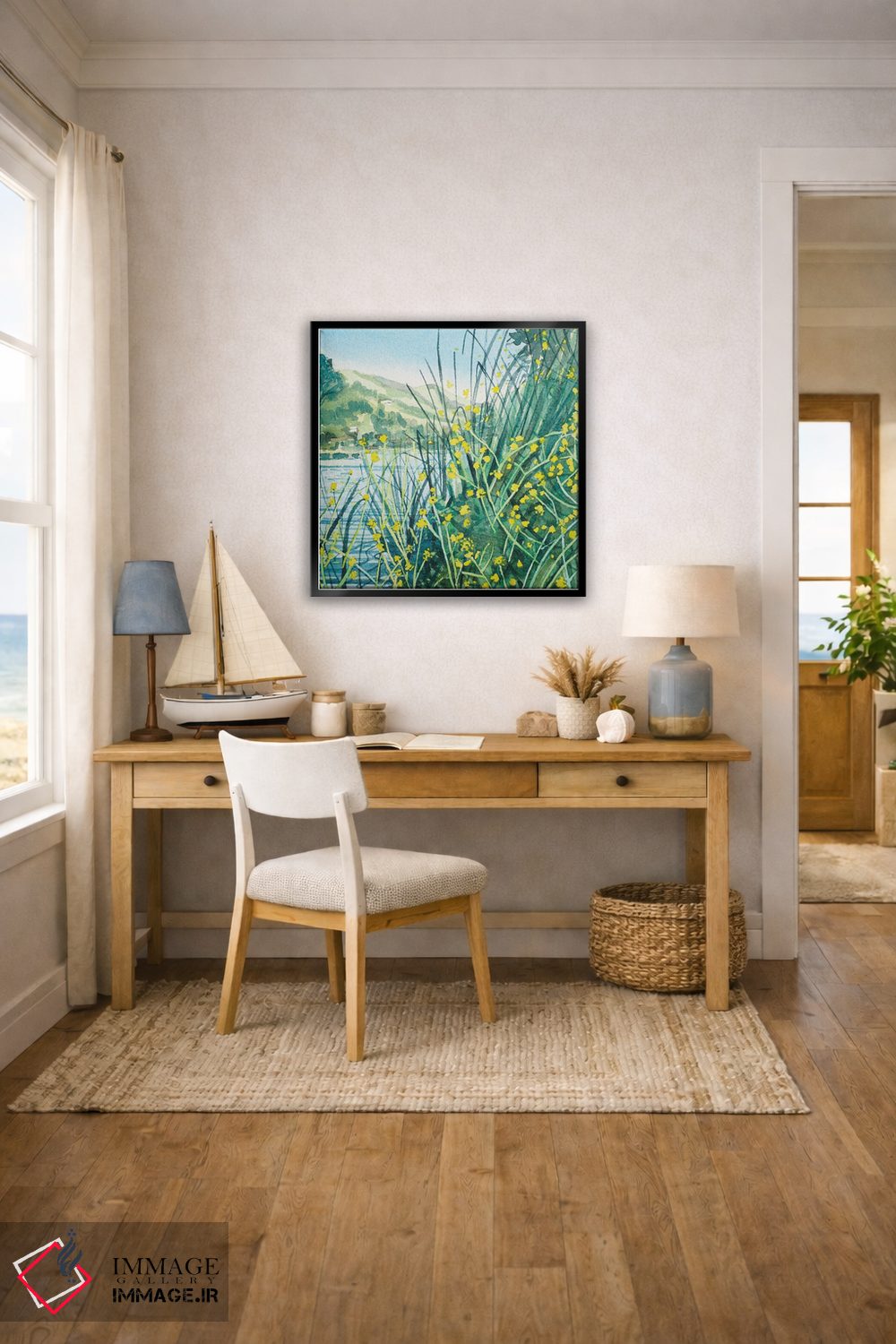 تابلو دکوراتیو رنگ های بهاری در کنار دریاچه اثر لویزا میلیسنت - D4B