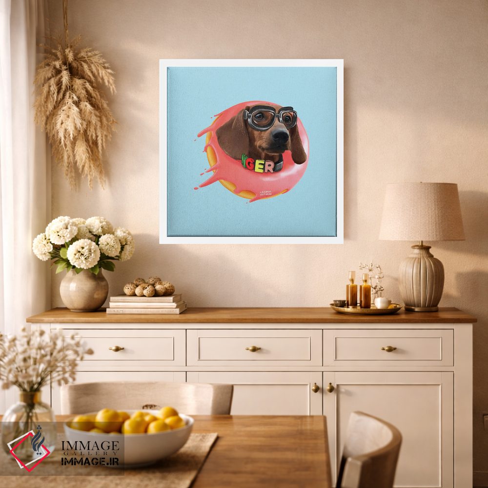 تابلو دکوراتیو داشهوند و دونات اثر لاستاناو - D1W