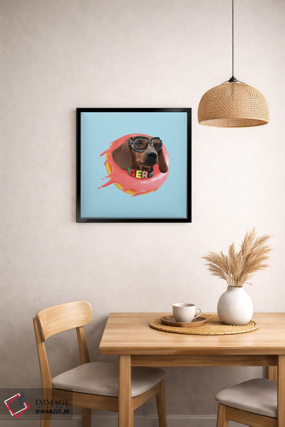 تابلو دکوراتیو داشهوند و دونات اثر لاستاناو - D2B