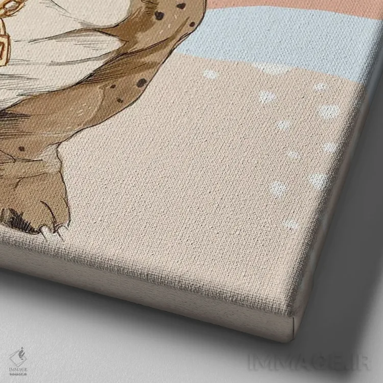 تابلو دکوراتیو بولداگ مد روز اثر لاستاناو - نمای نزدیک بافت بوم