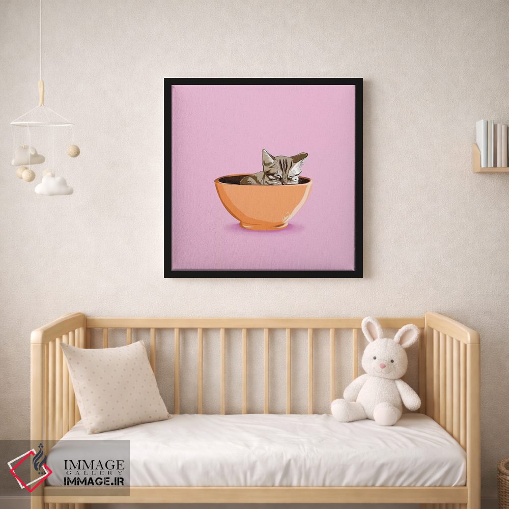 تابلو دکوراتیو لیوان قهوه گربه ای اثر لاستاناو - D2B