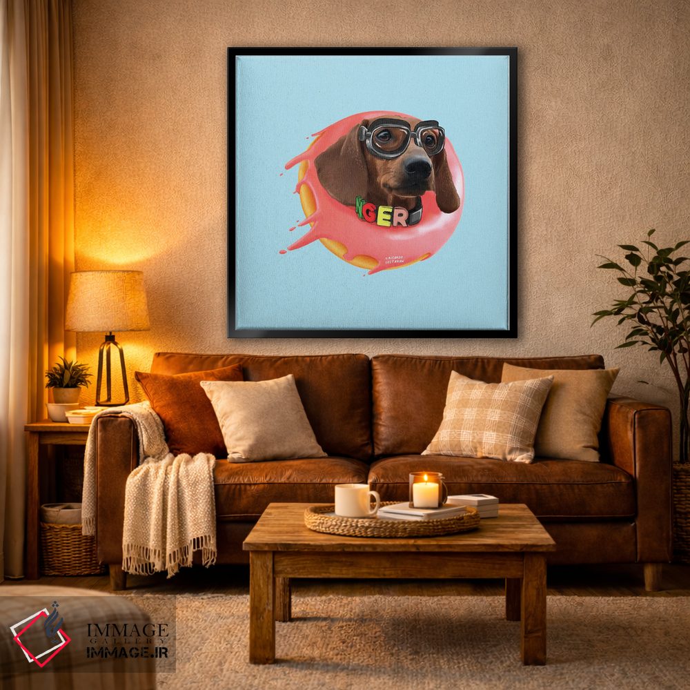 تابلو دکوراتیو داشهوند و دونات اثر لاستاناو - D6B