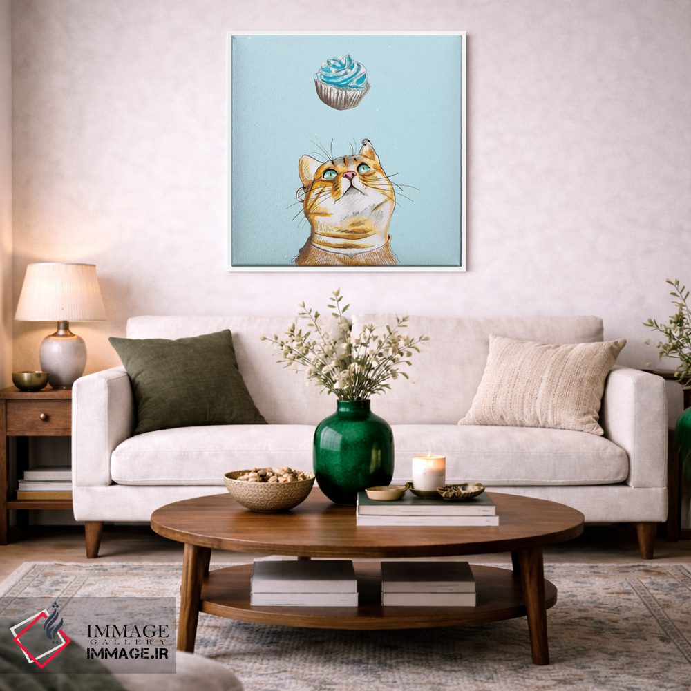 تابلو دکوراتیو کیک دوست دار گربه اثر لاستاناو - D3W