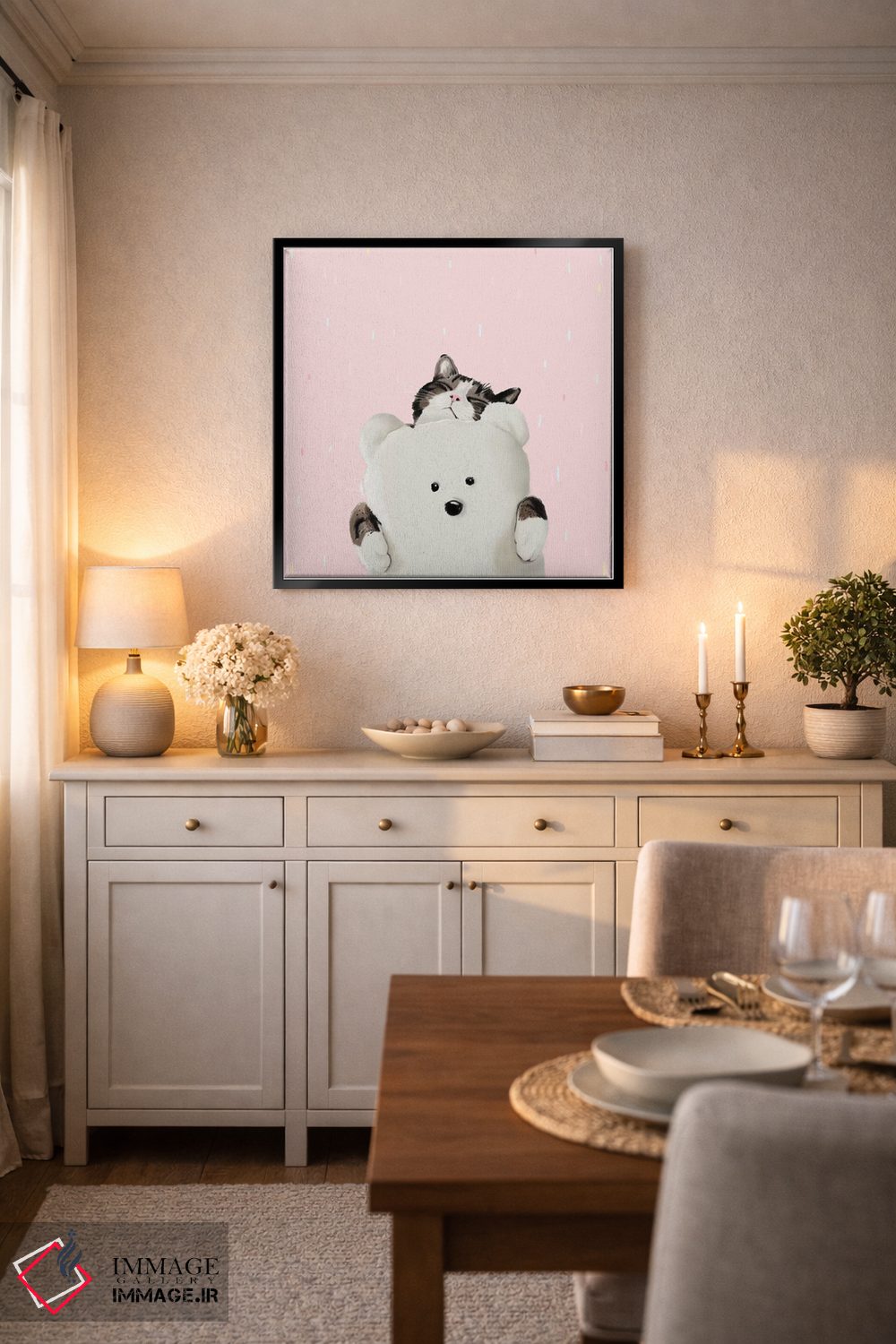 تابلو دکوراتیو گربه من را بغل کن اثر لاستاناو - D6B