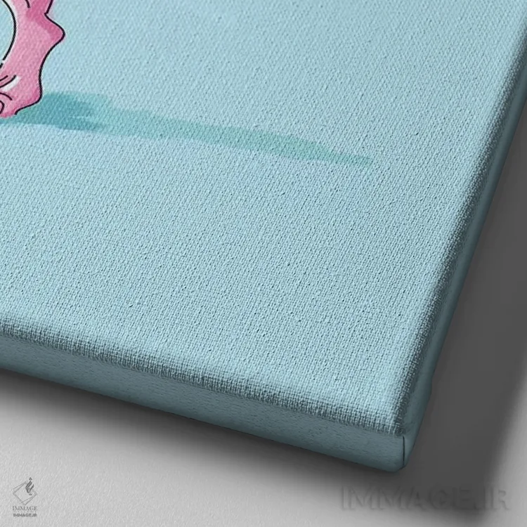 تابلو دکوراتیو گربه تک شاخ رکس اثر لاستاناو - نمای نزدیک بافت بوم