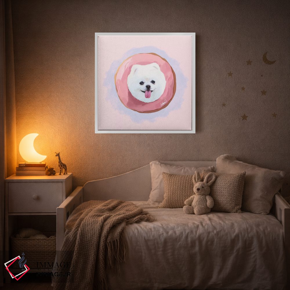 تابلو دکوراتیو پامرانیان و دونات توت فرنگی اثر لاستاناو - D2W