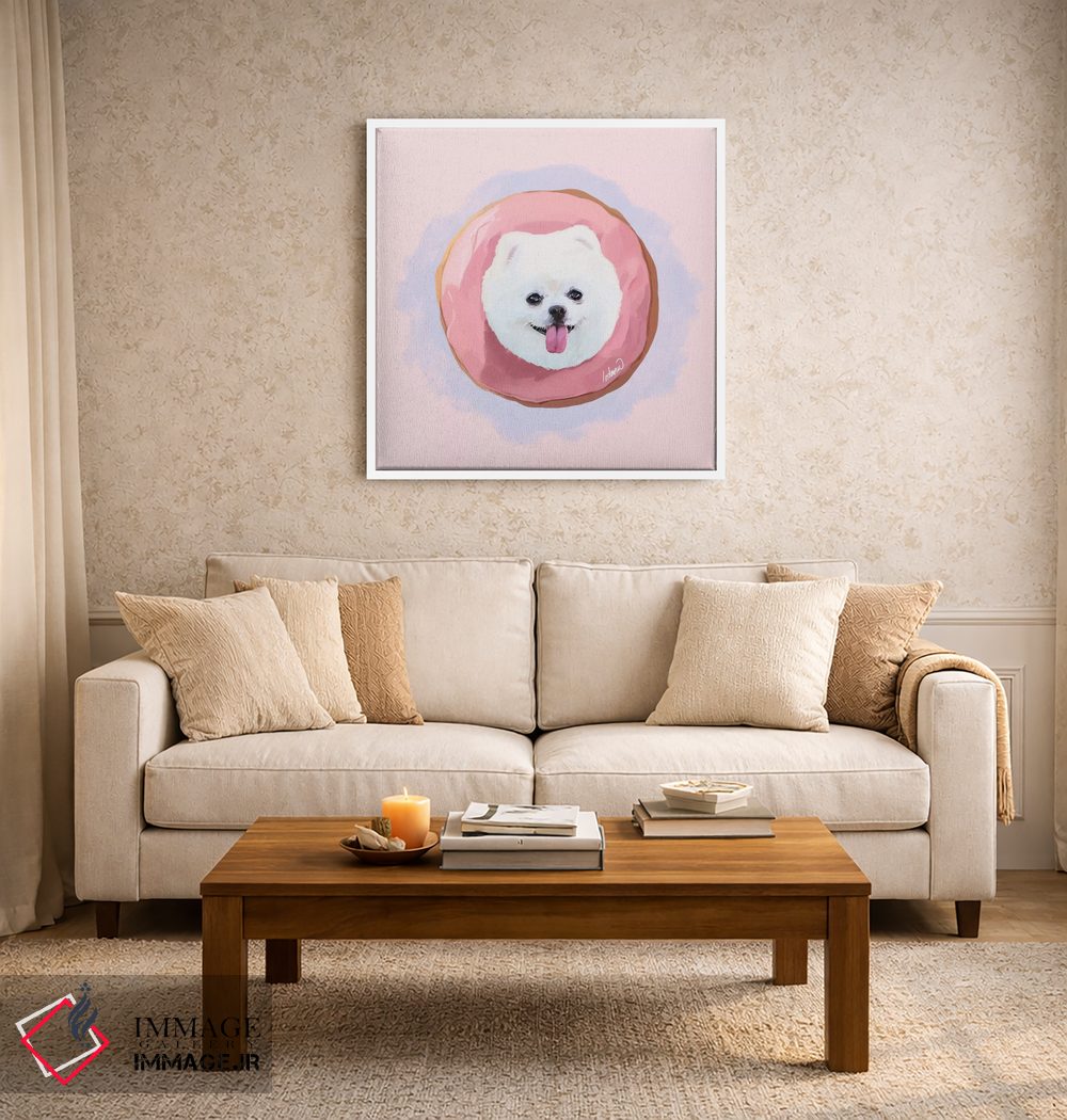 تابلو دکوراتیو پامرانیان و دونات توت فرنگی اثر لاستاناو - D4W