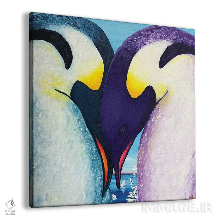 تابلو دکوراتیو پنگوئن های عاشق اثر لنا اسمیرنوا - نمای پرسپکتیو محصول