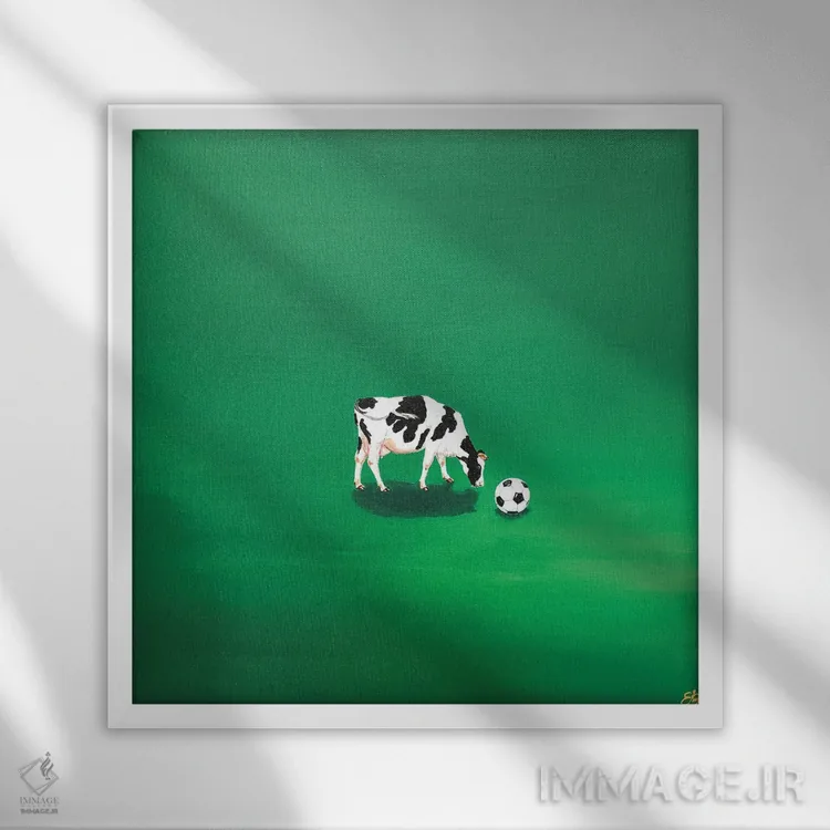 تابلو دکوراتیو چراگاه اثر لنا اسمیرنوا - نمای قابدار سفید