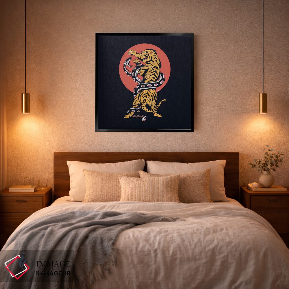 تابلو دکوراتیو تتو کلاسیک مار و ببر اثر لاستاناو - D3B