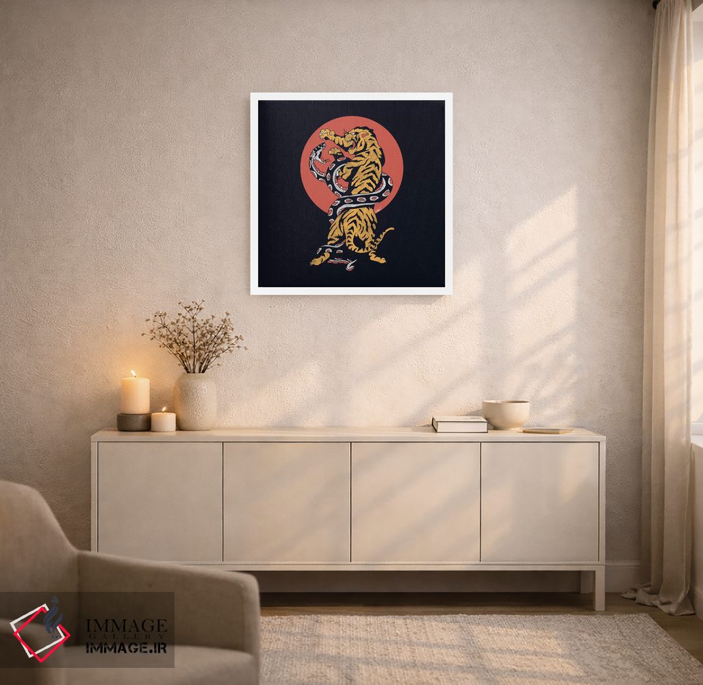 تابلو دکوراتیو تتو کلاسیک مار و ببر اثر لاستاناو - D4W