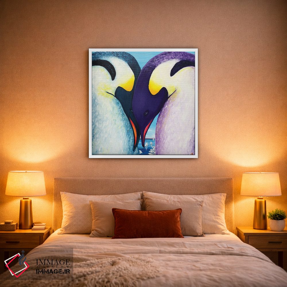 تابلو دکوراتیو پنگوئن های عاشق اثر لنا اسمیرنوا - D1W