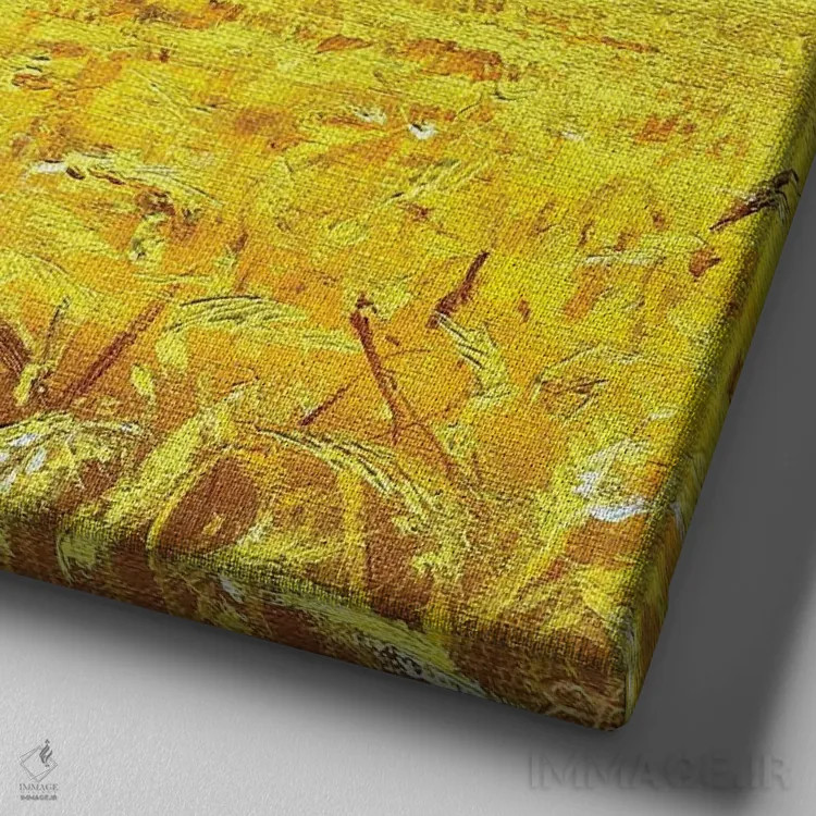 تابلو مینیمال اوکراین اثر لنا اسمیرنوا - نمای نزدیک بافت بوم