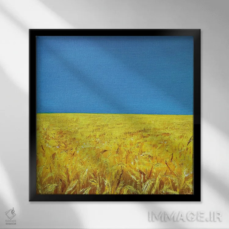 تابلو مینیمال اوکراین اثر لنا اسمیرنوا - نمای قابدار مشکی