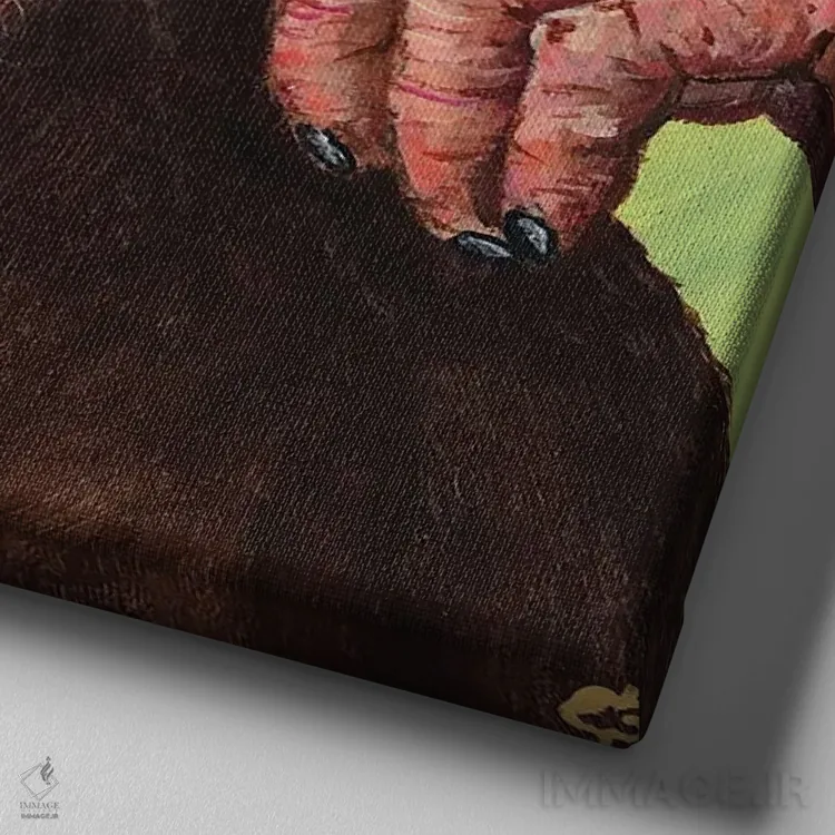 تابلو دکوراتیو ساکت باش اثر لنا اسمیرنوا - نمای نزدیک بافت بوم