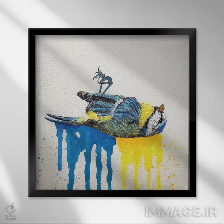تابلو دکوراتیو چهار ماه و ده روز اثر لنا اسمیرنوا - نمای قابدار مشکی