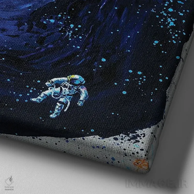 تابلو دکوراتیو کیهان شماره چهارده اثر لنا اسمیرنوا - نمای نزدیک بافت بوم