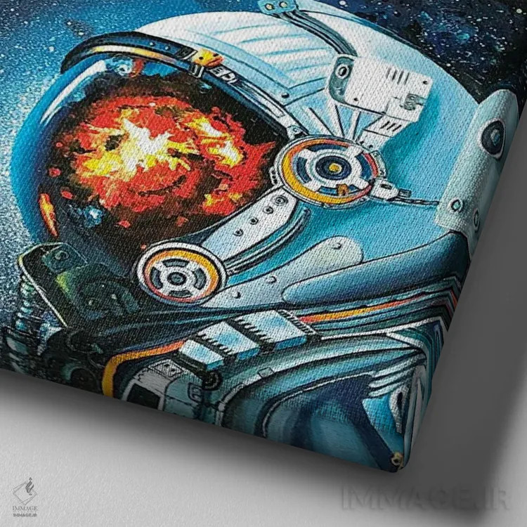 تابلو دکوراتیو کیهان شماره سیزده اثر لنا اسمیرنوا - نمای نزدیک بافت بوم