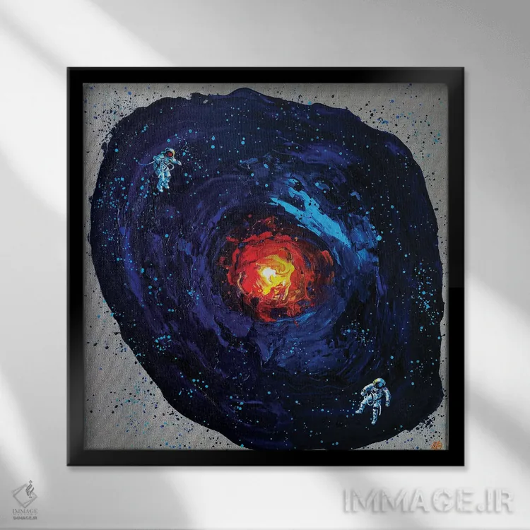 تابلو دکوراتیو کیهان شماره چهارده اثر لنا اسمیرنوا - نمای قابدار مشکی