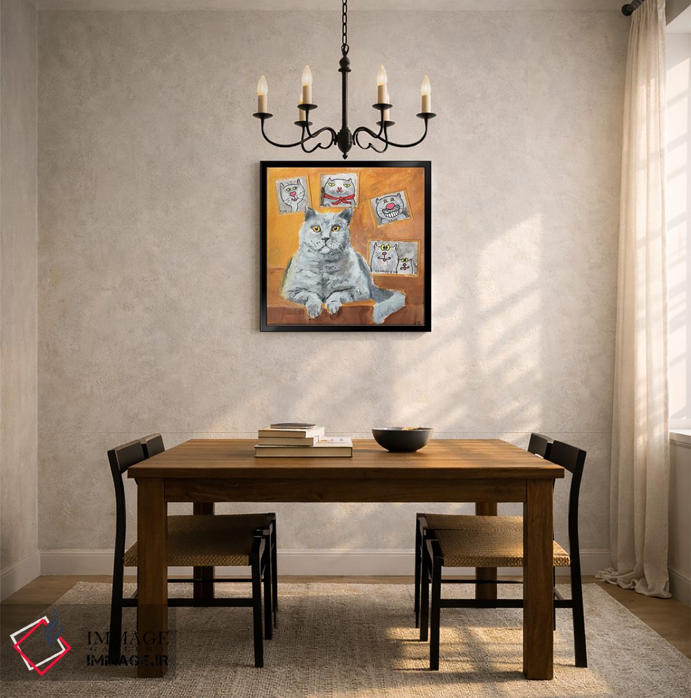 تابلو دکوراتیو شیر به همراه پرتره های خانوادگی اثر لنا اسمیرنوا - D6B