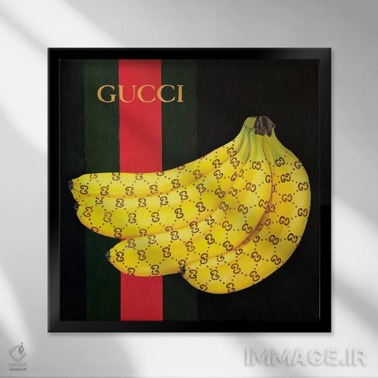 تابلو دکوراتیو موزهای گوچی اثر لنا اسمیرنوا - نمای قابدار مشکی