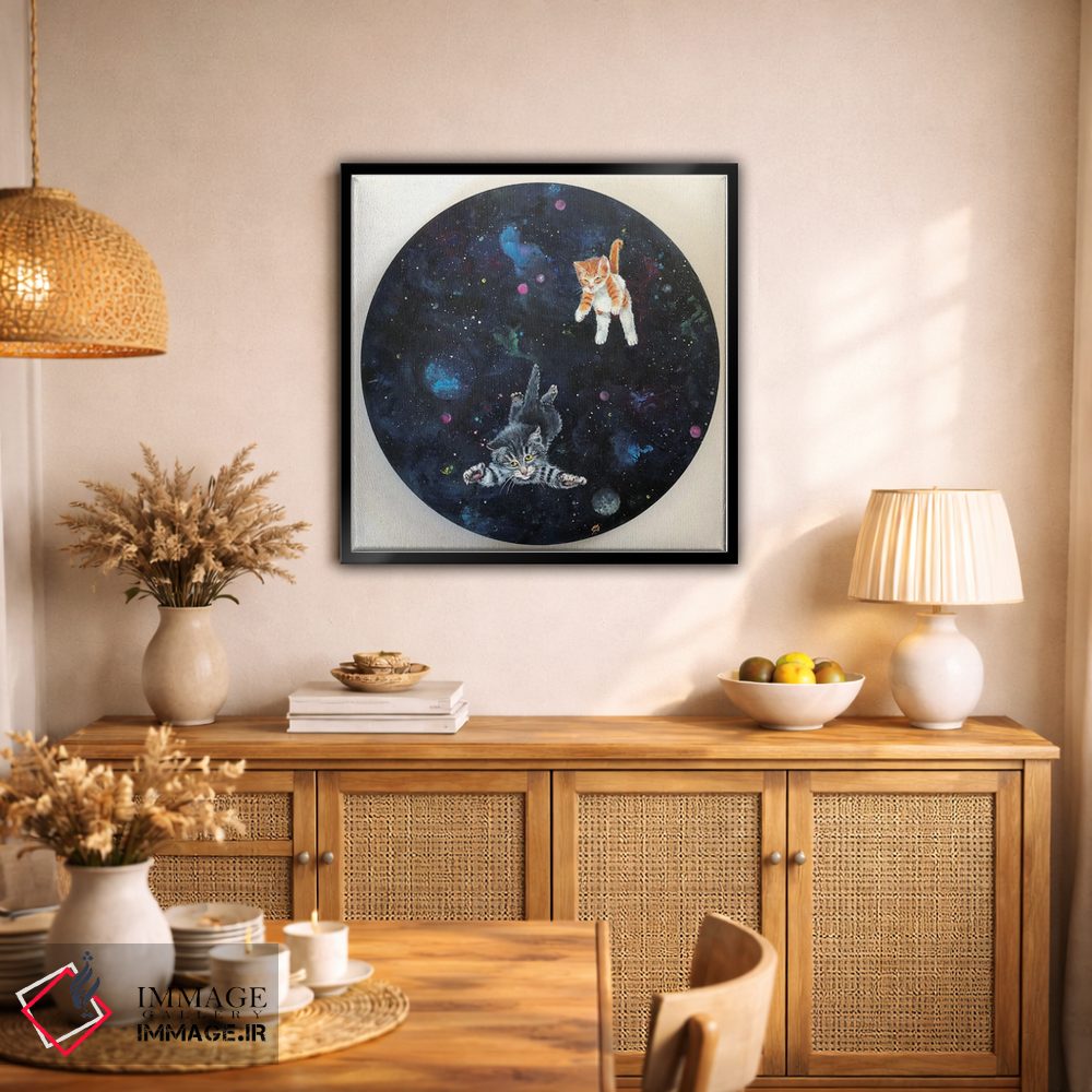 تابلو دکوراتیو بچه گربه ها در فضا اثر لنا اسمیرنوا - D2B