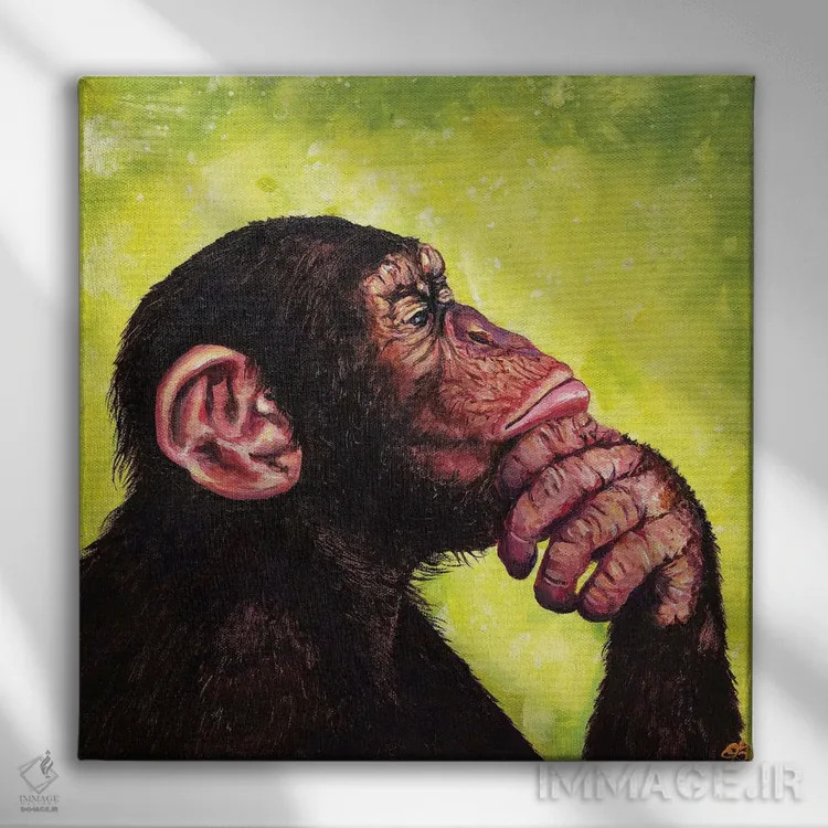 تابلو دکوراتیو متفکر اثر لنا اسمیرنوا - نمای روبهرو روی دیوار