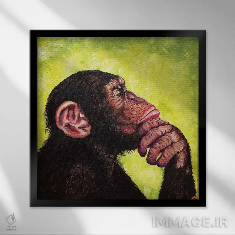 تابلو دکوراتیو متفکر اثر لنا اسمیرنوا - نمای قابدار مشکی