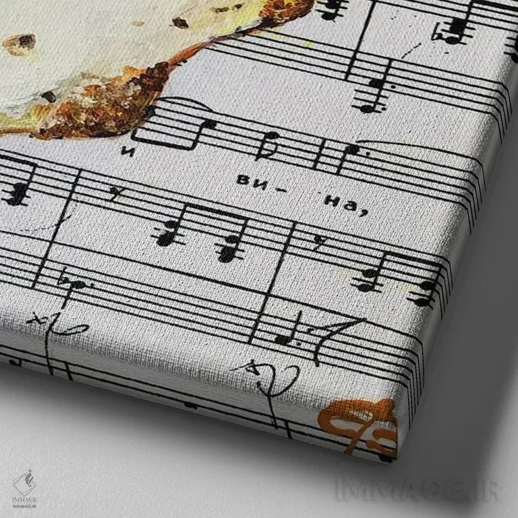 تابلو دکوراتیو تخم مرغ سرخ شده اثر لنا اسمیرنوا - نمای نزدیک بافت بوم