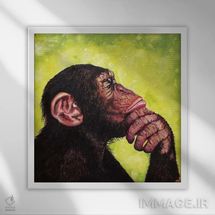 تابلو دکوراتیو متفکر اثر لنا اسمیرنوا - نمای قابدار سفید