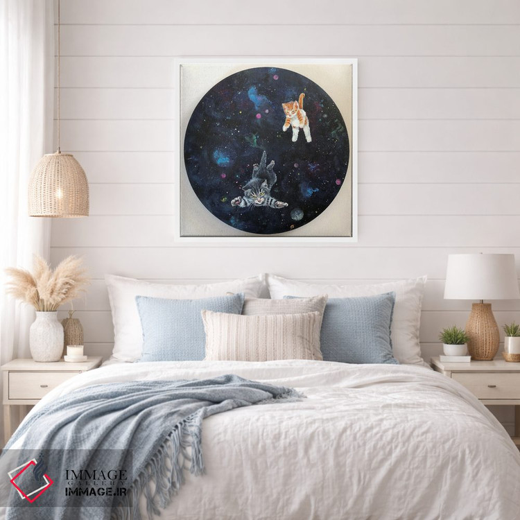 تابلو دکوراتیو بچه گربه ها در فضا اثر لنا اسمیرنوا - D6W