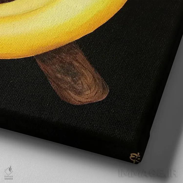 تابلو دکوراتیو داس و چکش اثر لنا اسمیرنوا - نمای نزدیک بافت بوم