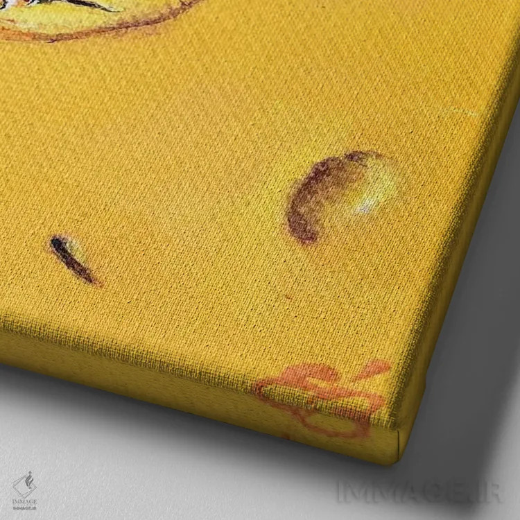 تابلو دکوراتیو لبخند بزن اثر لنا اسمیرنوا - نمای نزدیک بافت بوم