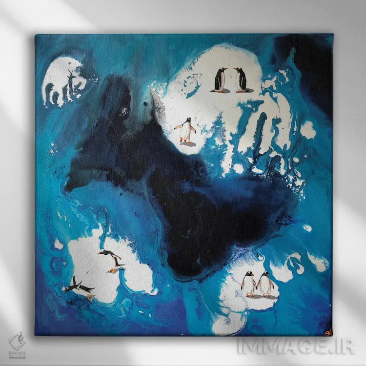 تابلو دکوراتیو جنوبگان I اثر لنا اسمیرنوا - نمای روبهرو روی دیوار