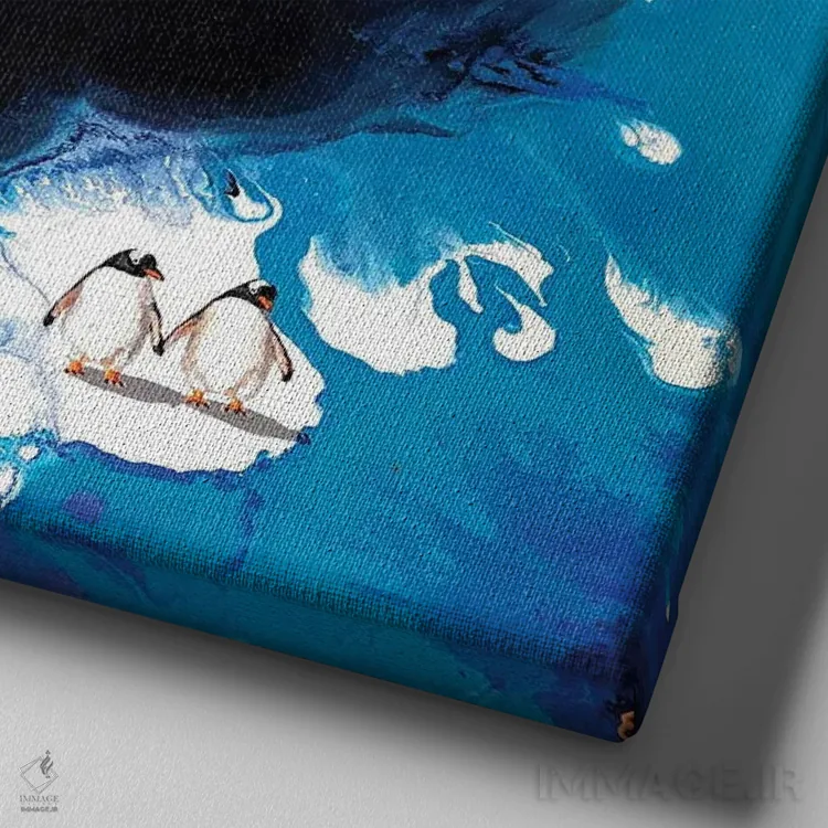 تابلو دکوراتیو جنوبگان I اثر لنا اسمیرنوا - نمای نزدیک بافت بوم