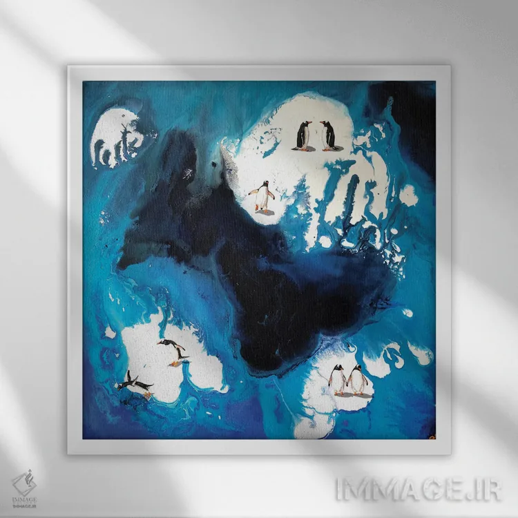 تابلو دکوراتیو جنوبگان I اثر لنا اسمیرنوا - نمای قابدار سفید