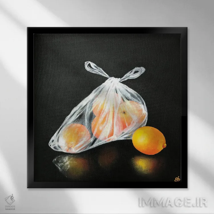 تابلو دکوراتیو پرتقال ها اثر لنا اسمیرنوا - نمای قابدار مشکی
