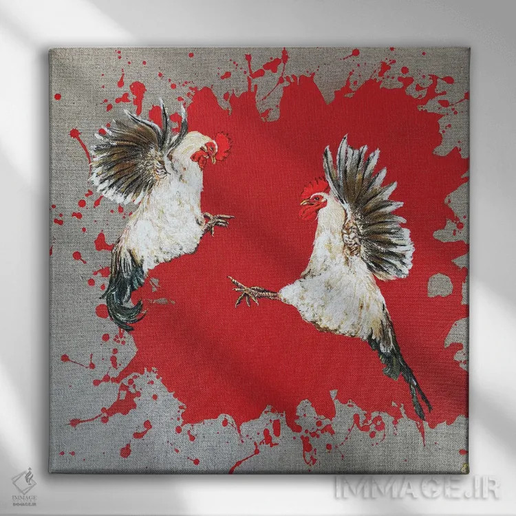 تابلو دکوراتیو بازی پرندگان اثر لنا اسمیرنوا - نمای روبهرو روی دیوار