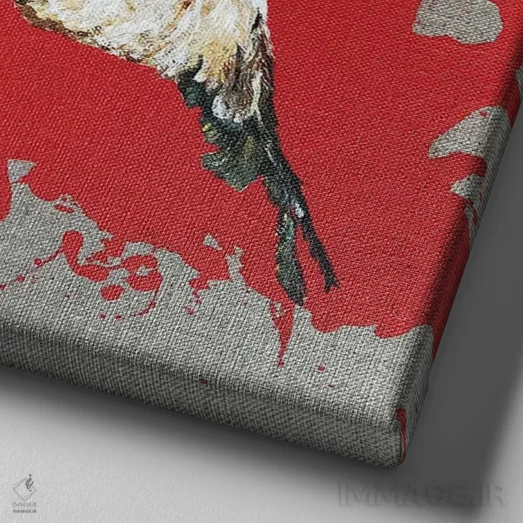 تابلو دکوراتیو بازی پرندگان اثر لنا اسمیرنوا - نمای نزدیک بافت بوم