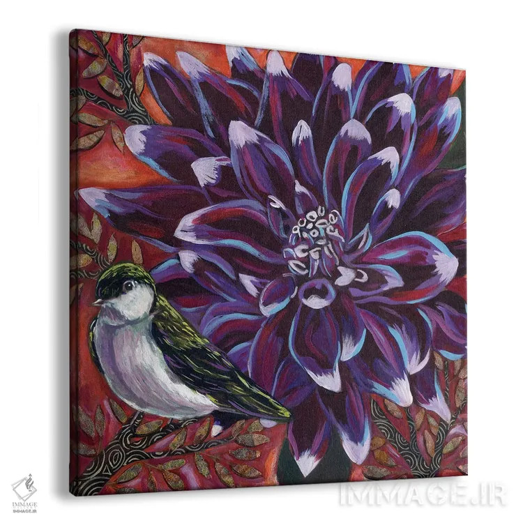 تابلو دکوراتیو سبز بنفش I اثر لینه آ توبیاس - نمای پرسپکتیو محصول