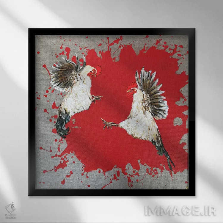 تابلو دکوراتیو بازی پرندگان اثر لنا اسمیرنوا - نمای قابدار مشکی