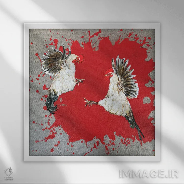 تابلو دکوراتیو بازی پرندگان اثر لنا اسمیرنوا - نمای قابدار سفید