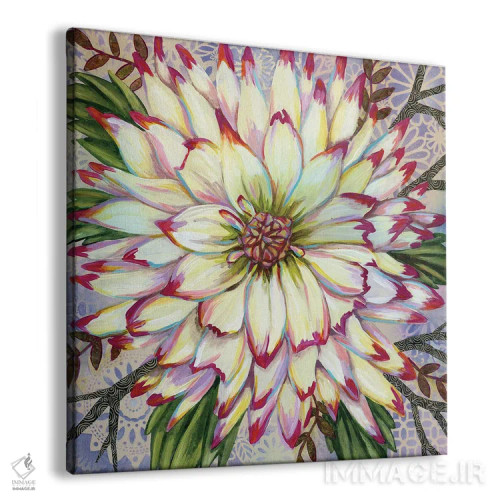 تابلو دکوراتیو داهلیای سفید اثر لینه آ توبیاس - نمای پرسپکتیو محصول