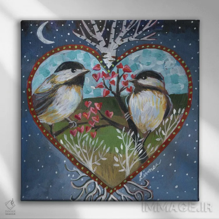 تابلو دکوراتیو قلب II اثر لینه آ توبیاس - نمای روبهرو روی دیوار