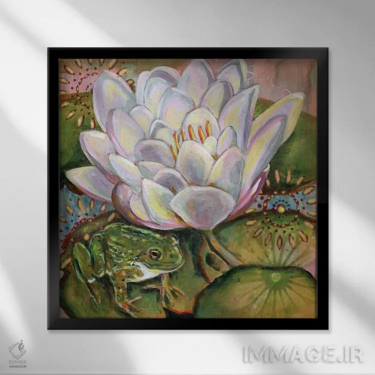 تابلو دکوراتیو قورباغه II اثر لینه آ توبیاس - نمای قابدار مشکی
