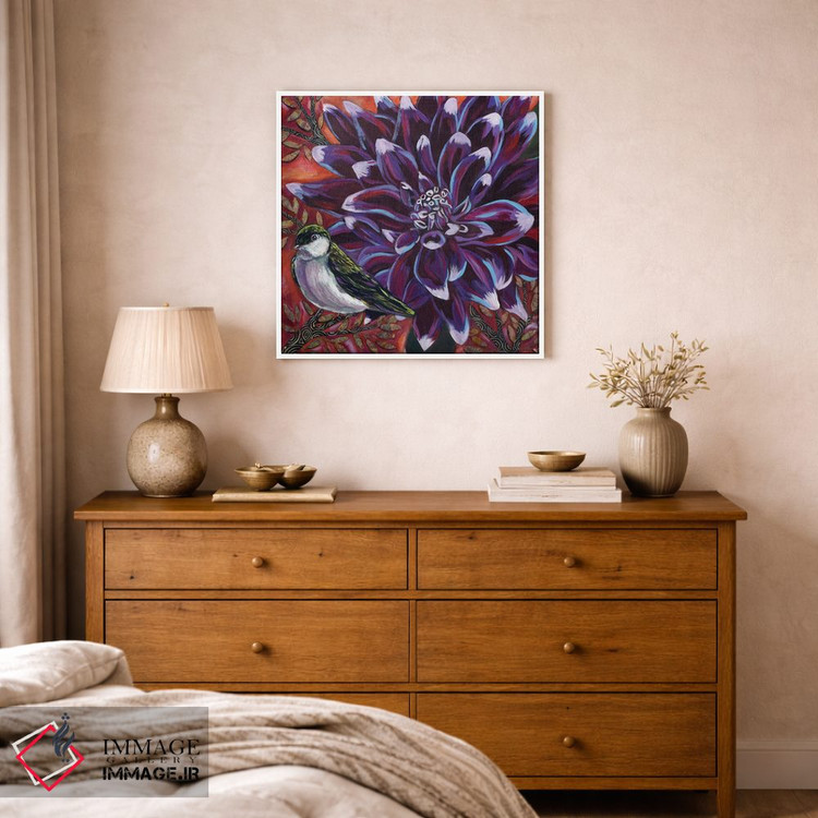 تابلو دکوراتیو سبز بنفش I اثر لینه آ توبیاس - D1W