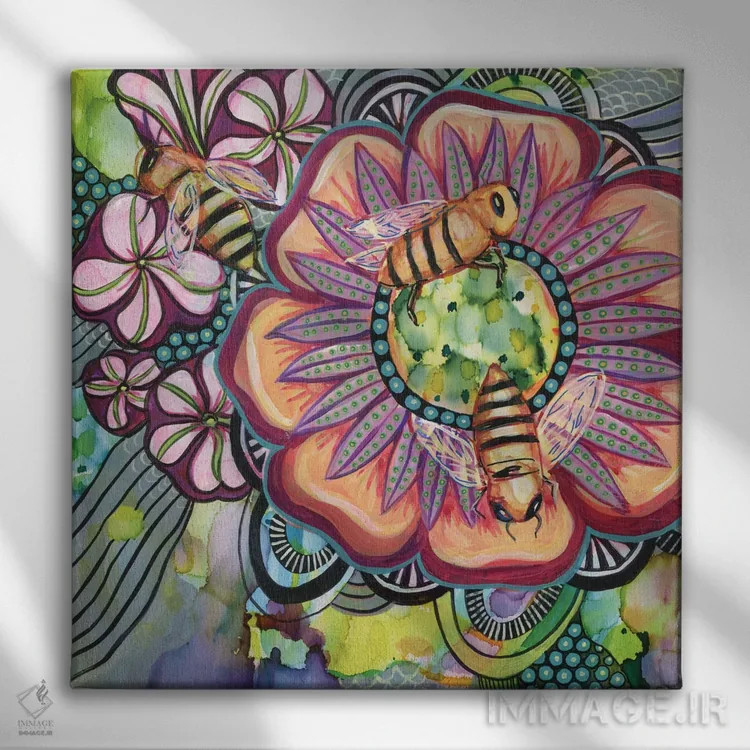 تابلو دکوراتیو عسل برای کندو اثر لینه آ توبیاس - نمای روبهرو روی دیوار