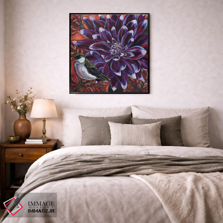 تابلو دکوراتیو سبز بنفش I اثر لینه آ توبیاس - D4B