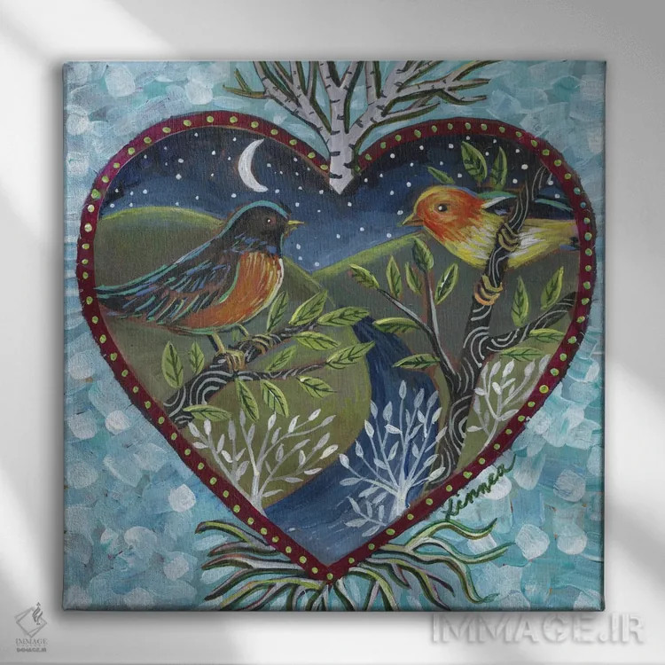 تابلو دکوراتیو قلب III اثر لینه آ توبیاس - نمای روبهرو روی دیوار