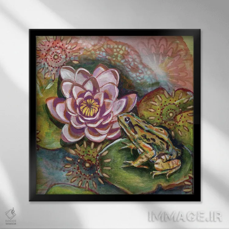 تابلو دکوراتیو قورباغه III اثر لینه آ توبیاس - نمای قابدار مشکی